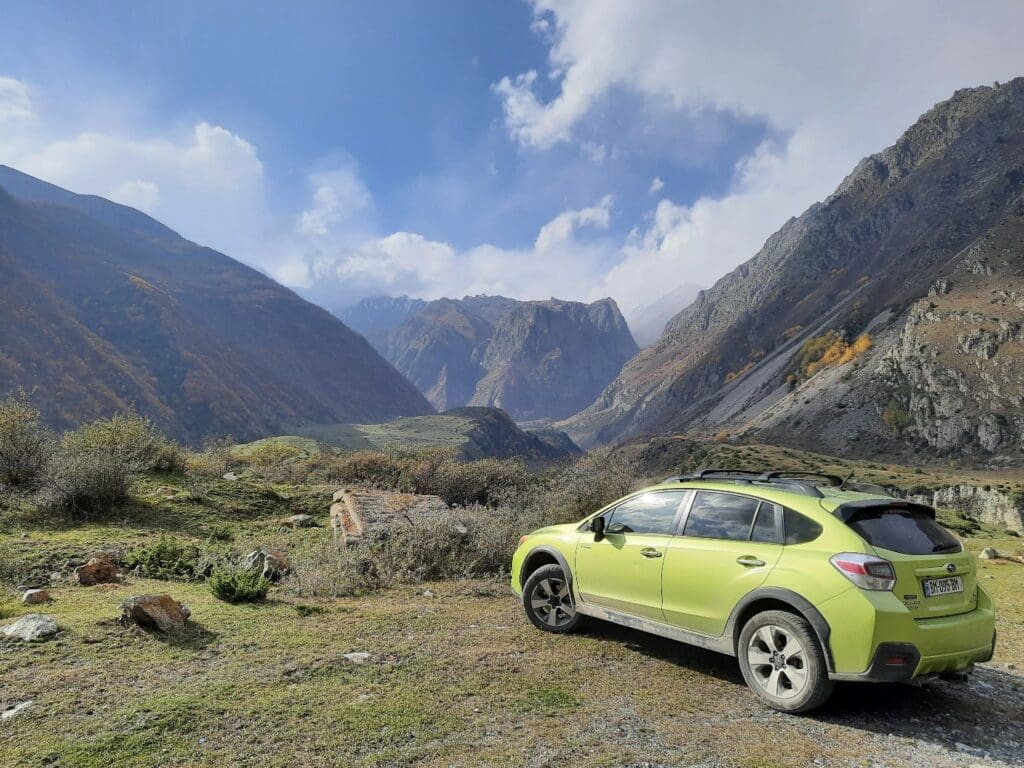 Subaru crosstrek in Gveleti valley Kaukasus
