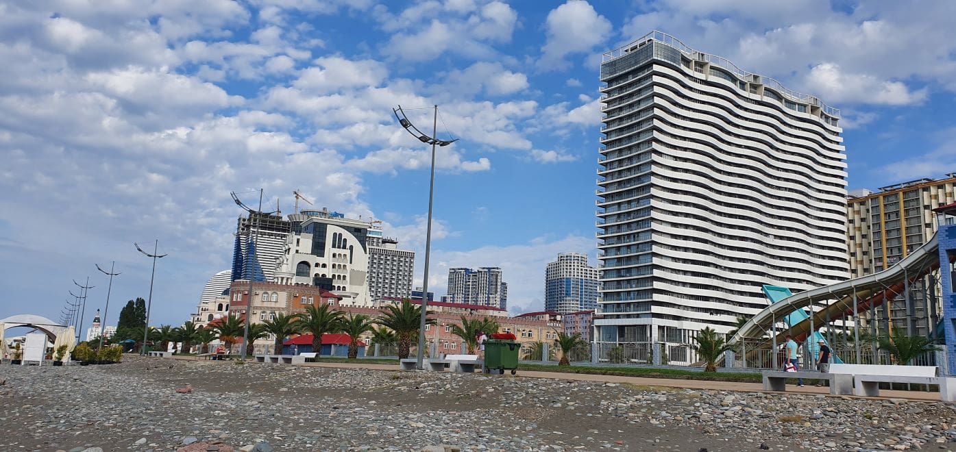 Batumi promenade right at the Black Sea